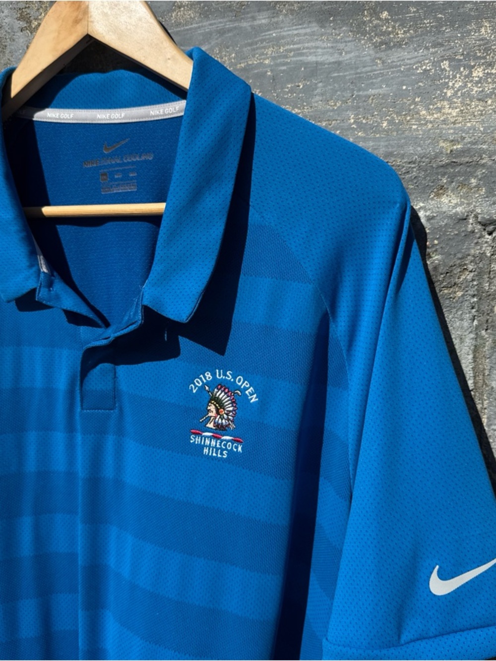 2018 US Open Nike Golf Shirt Mens XXL Blue Dri-FIT Shinnecock Hills Polo